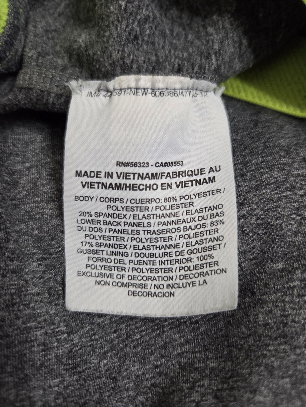 Nike Women's Pro Athletic Grey and Black Leggings with Neon Waistband - Picture 5 of 6